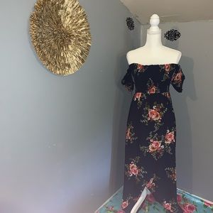 Floor length strapless dress